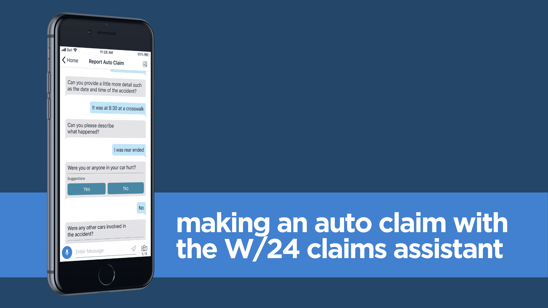 making an auto claim with the W/24 claims assistant