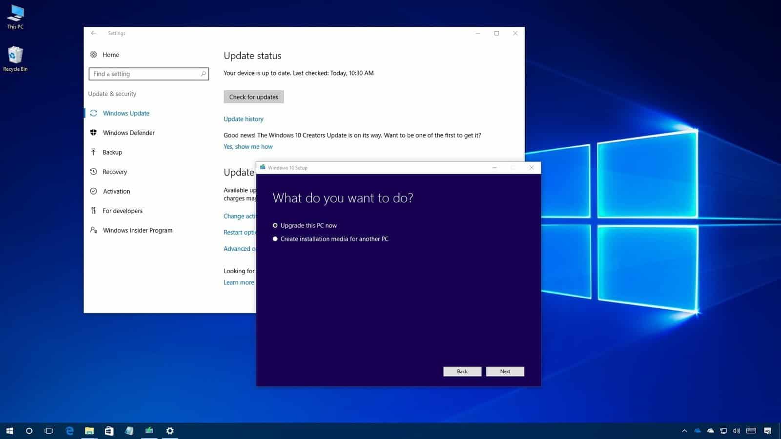 Windows software update screen similar to the SolarWinds hack